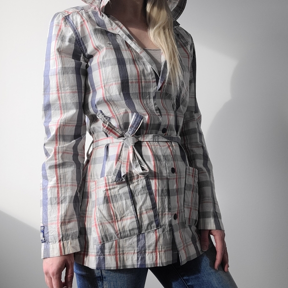 SOLD - Harajuku Lovers Plaid Raincoat Sz Small - Picture 3 of 7